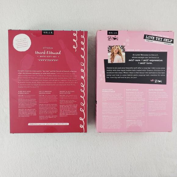 2 Hallu Bath Bundle Kit Uncork & Love Thy Self Bath Bubbles, Fizzer Salt - Picture 4 of 6